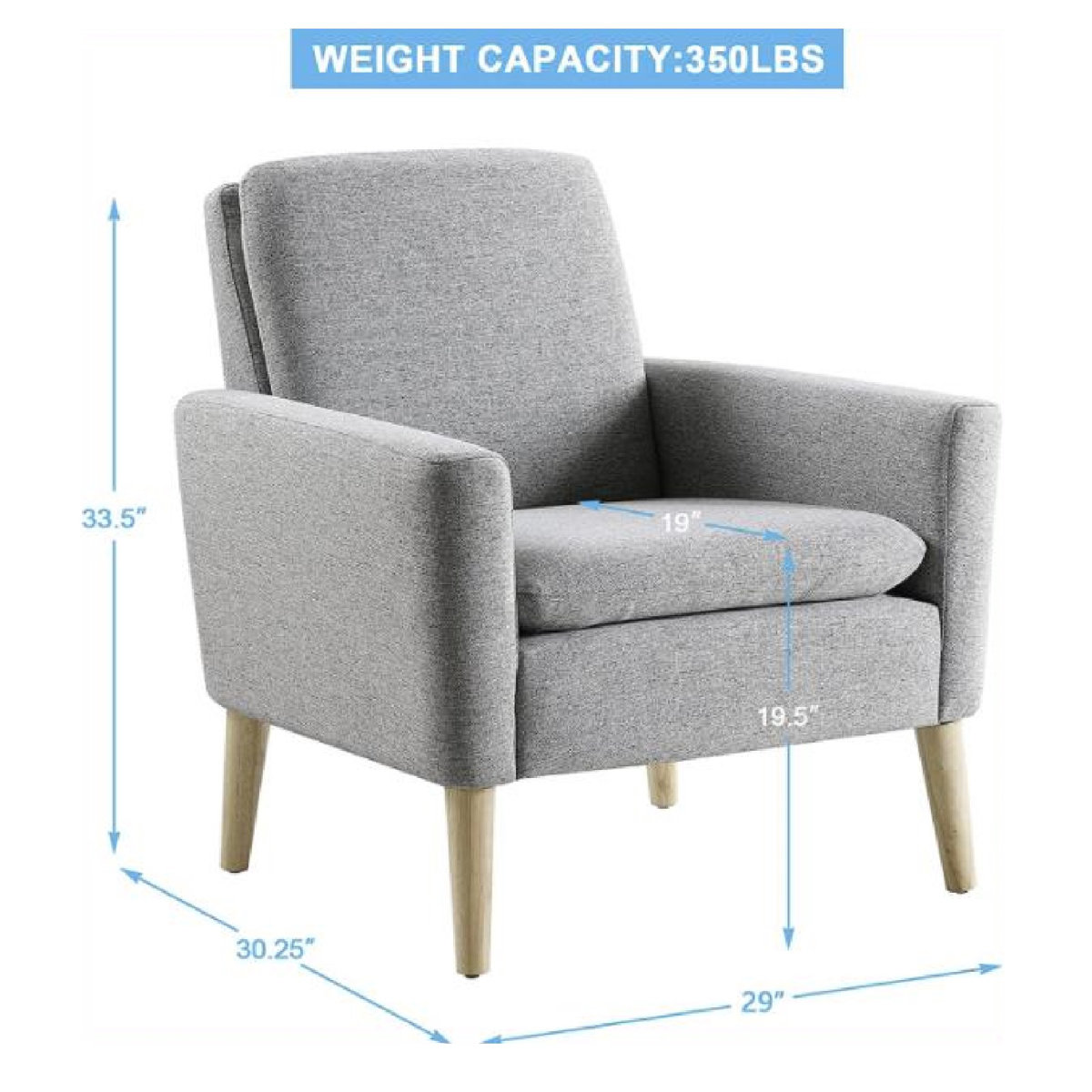 Cristyle 29'' Wide Upholstered Linen Arm Accent Chair